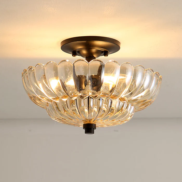 Amyra | Lampada da soffitto in vetro ambra vintage per soggiorno e camera da letto