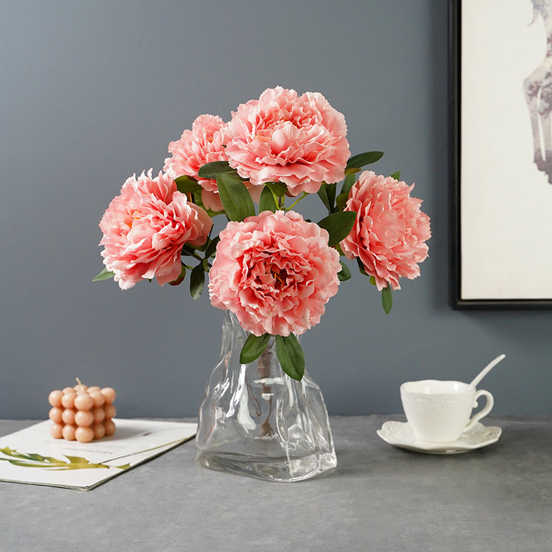 Fiori di Peonia Grande 5 Teste Artificiali