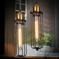Lampada a sospensione retro industriale con gabbia in metallo