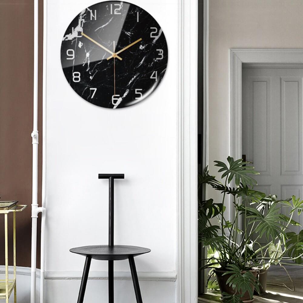 MarbelleTime – Orologio da Parete Silenzioso in Look Marmo Ø30 cm
