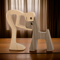 Aelix - Scultura in Legno Fatta a Mano di Cane e Padrone