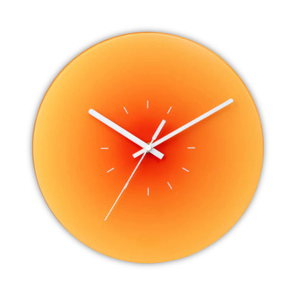 Tramonto - Orologio da Parete Design in Vetro