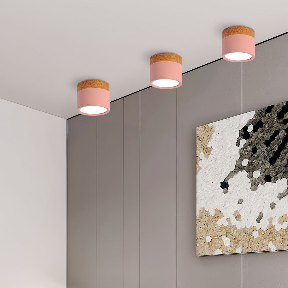 Lampada da soffitto LED moderna a montaggio a incasso cilindrica