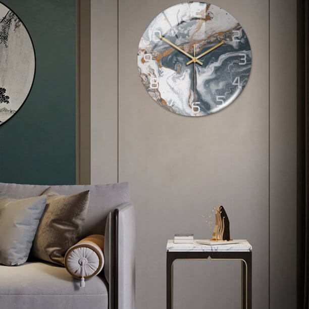 Orologio da Parete Elegante con Struttura in Marmo - MarbleTime