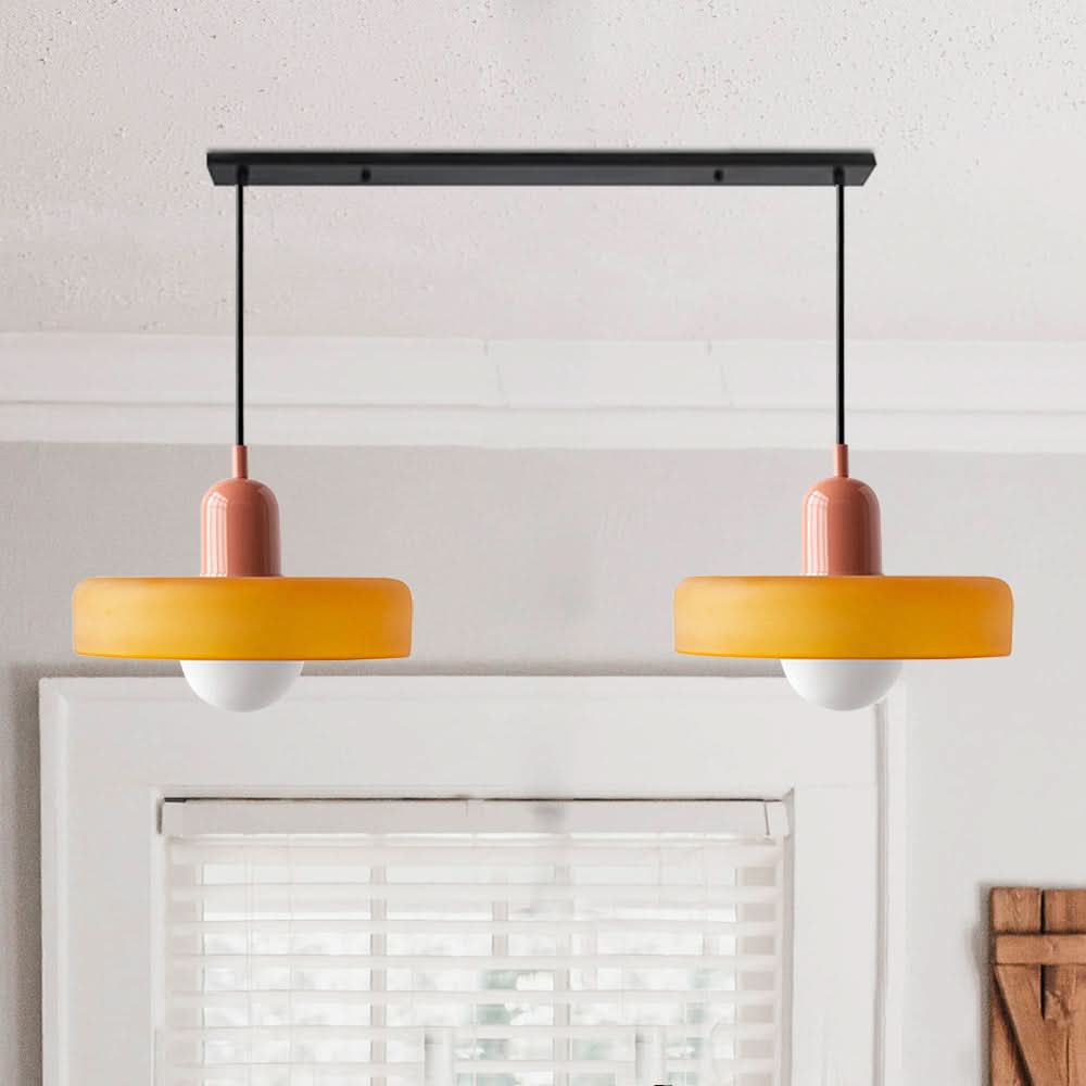Lampada a Sospensione in Vetro Bauhaus a 2 Teste Regolabile