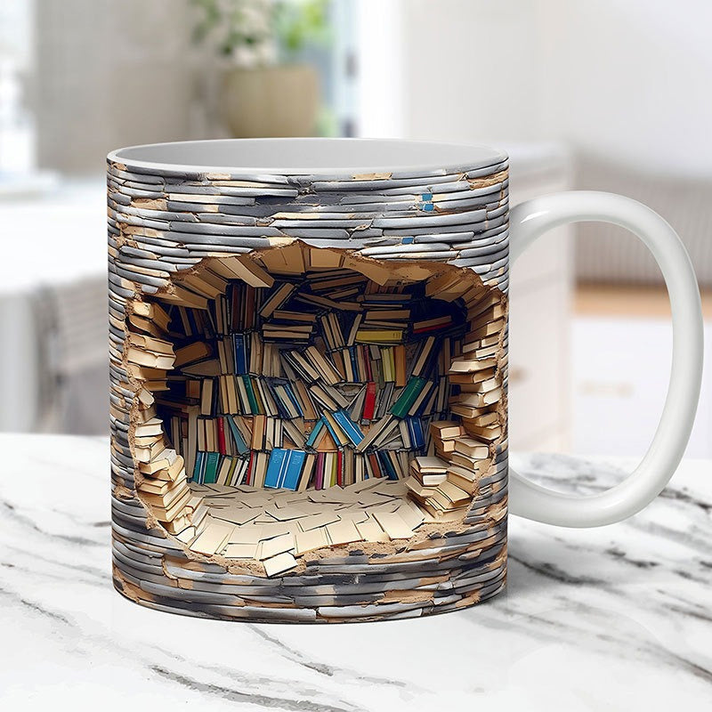 Mocky™ Tazza 3D a Forma di Libreria | 50% SCONTO