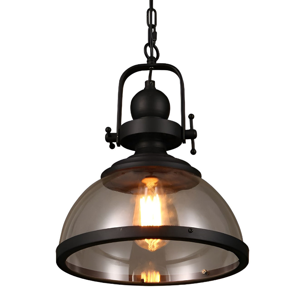 Lampade a Sospensione Retro Industriale in Vetro Antico