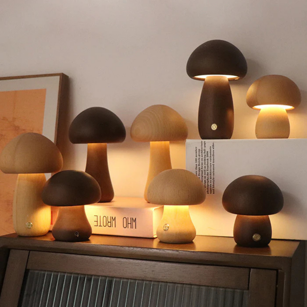 Pheme - Lampada da Tavolo Ricaricabile in Legno