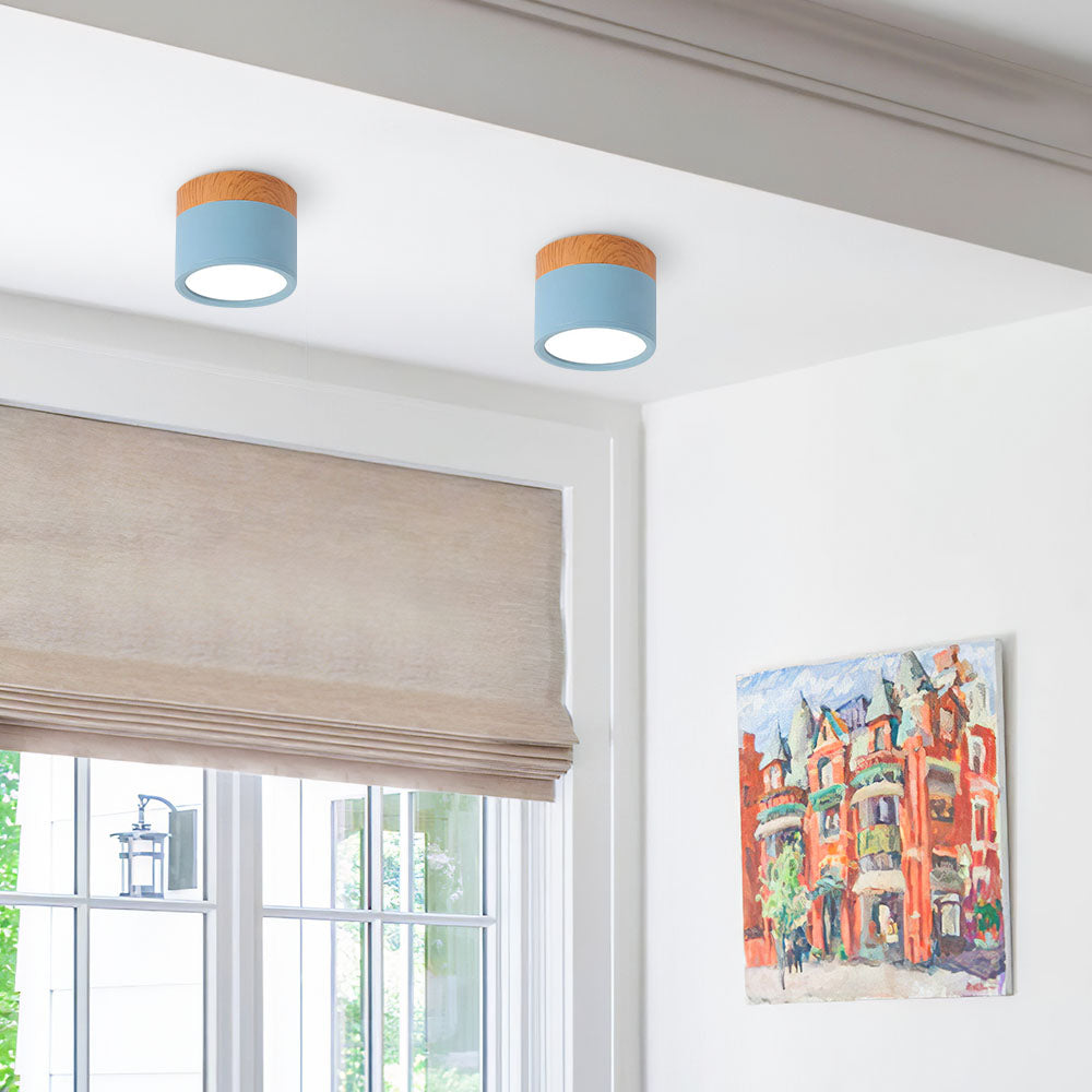 Lampada da soffitto LED moderna a montaggio a incasso cilindrica