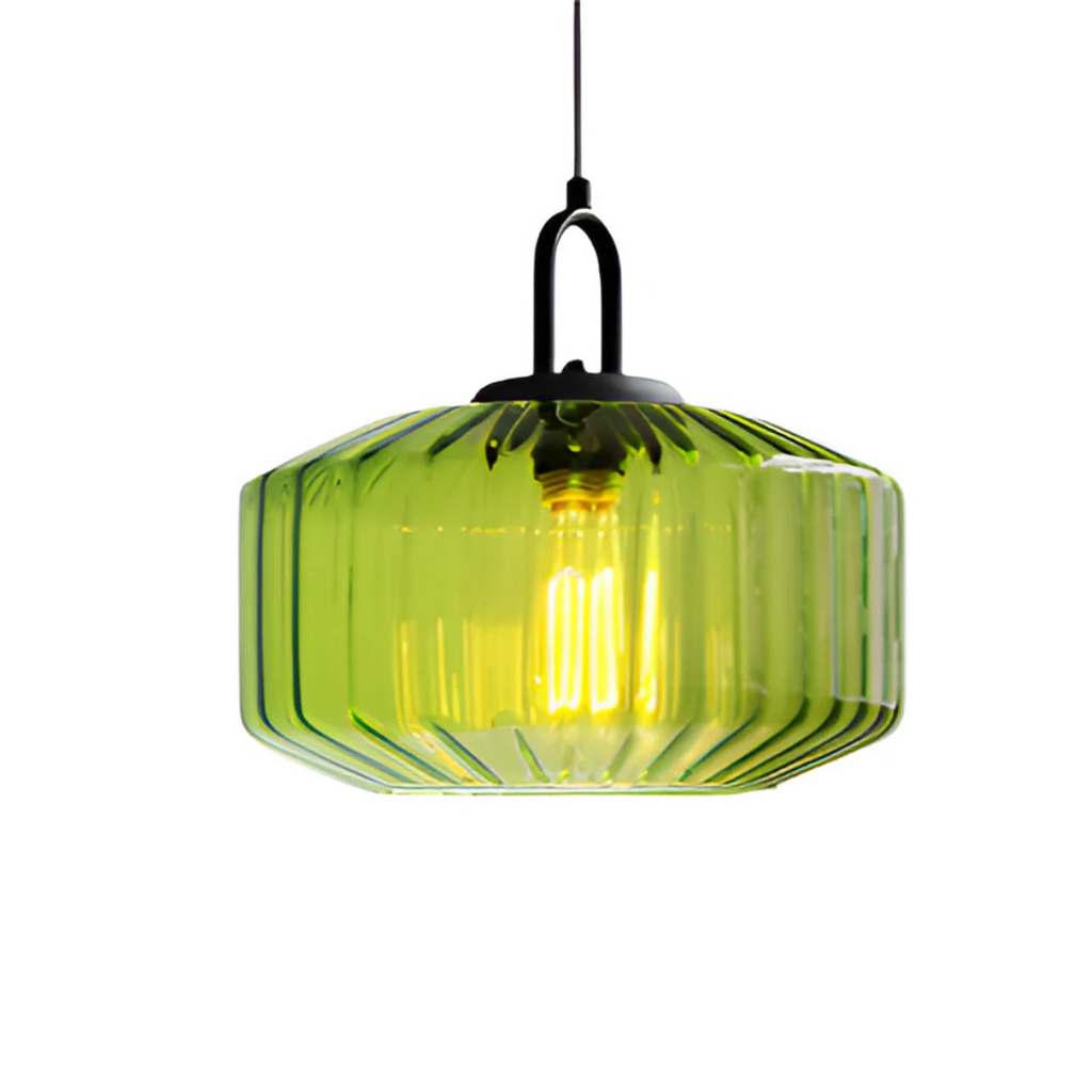 Lampada a sospensione in vetro colorato retro