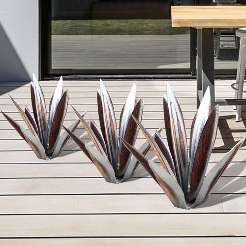 Agave Eterna – Scultura da Giardino in Metallo Artigianale Resistente alla Ruggine per Decorazioni Indoor e Outdoor