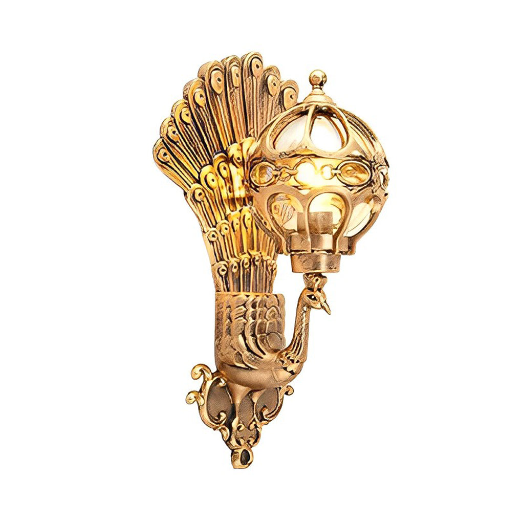 Lampada da Parete Retro Impermeabile con Pavone in Stile Europeo