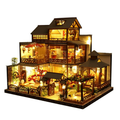 Grande Casa delle Bambole in Legno Realistica con Luci LED | Casa Giocattolo Miniatura Fai da Te