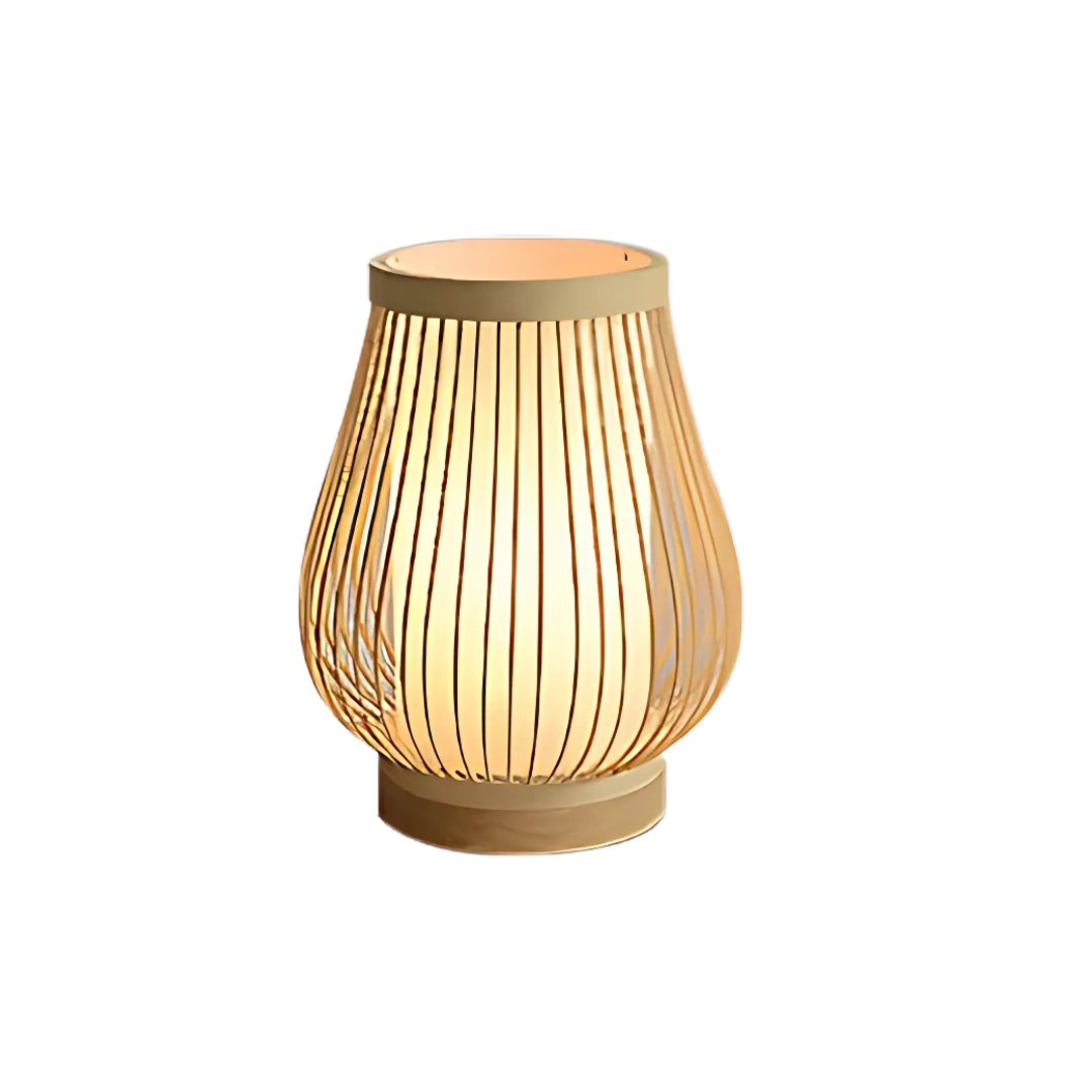 Lampada da tavolo LED giapponese in bambù