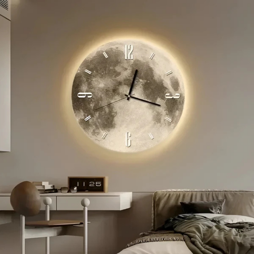 Orologio da Parete Decorativo Grande con Motivo Luna