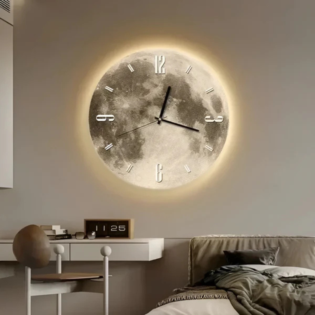 Orologio da Parete Decorativo Grande con Motivo Luna