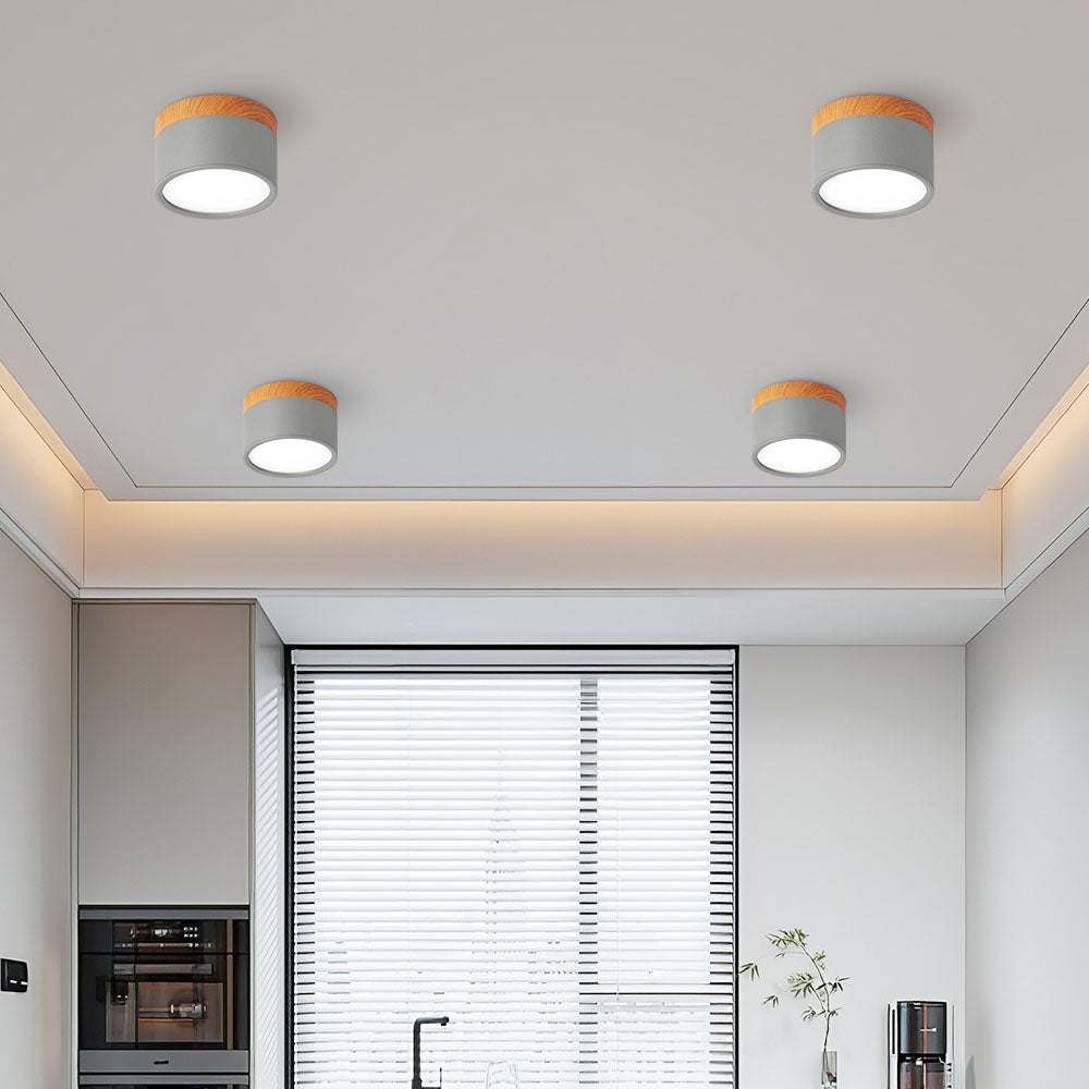 Lampada da soffitto LED moderna a montaggio a incasso cilindrica