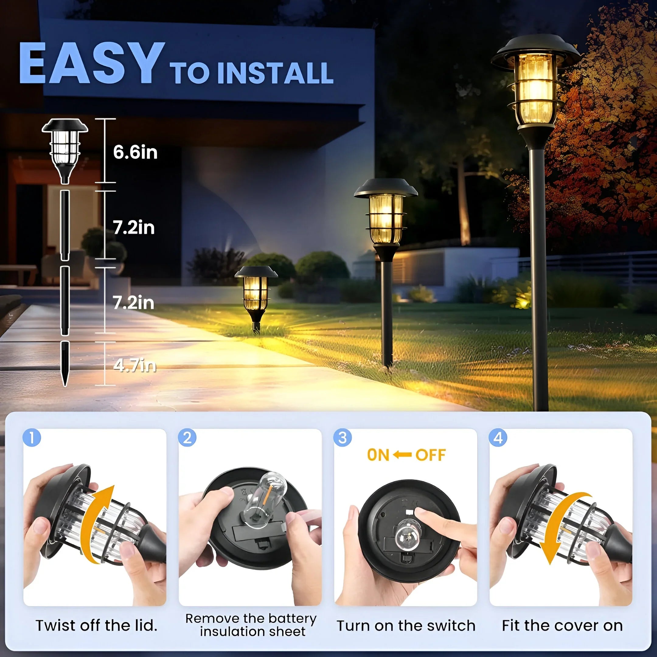 SolarGlow – Set di Luci da Giardino Solari (6 Pezzi)