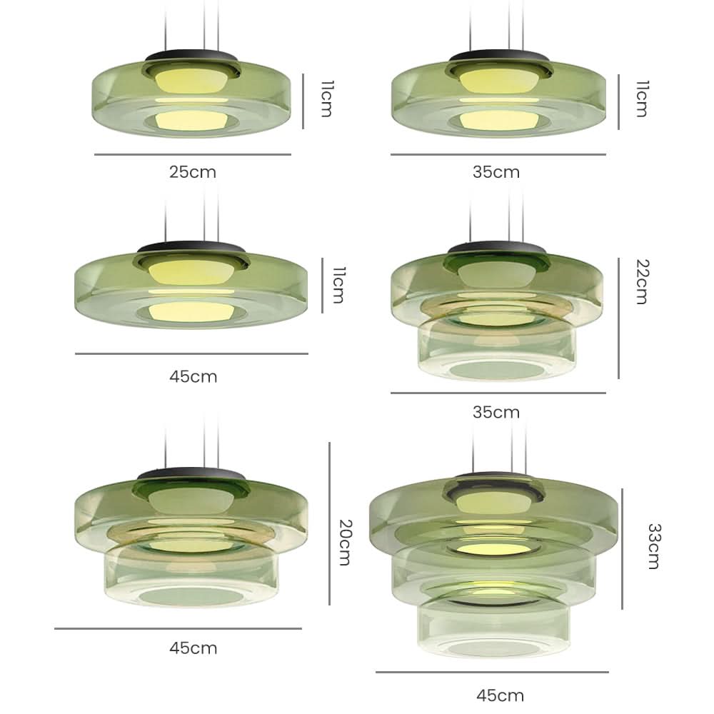 Lampada a sospensione in vetro Bauhaus con lampadina LED calda
