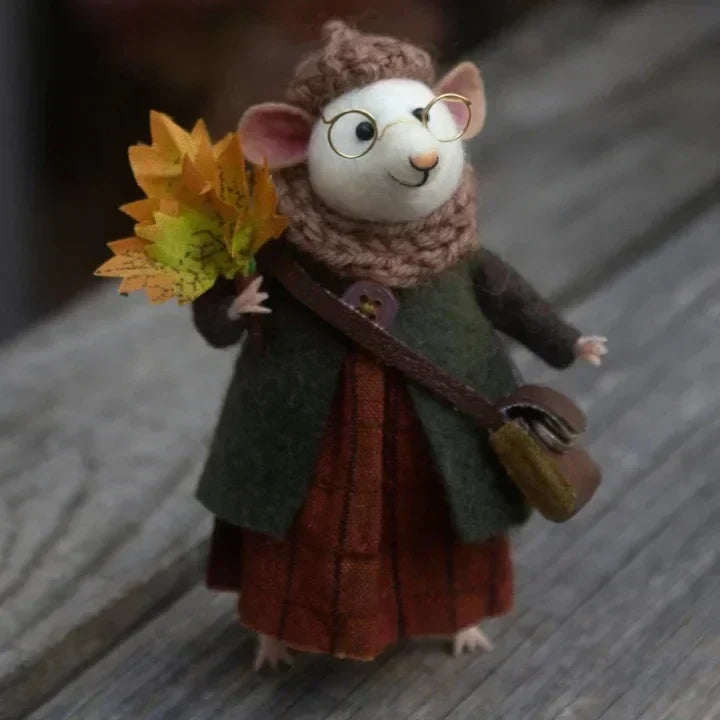Topo in feltro fatto a mano | Decorazione natalizia & idea regalo | Feltro di lana e tessuto | Sostenibile