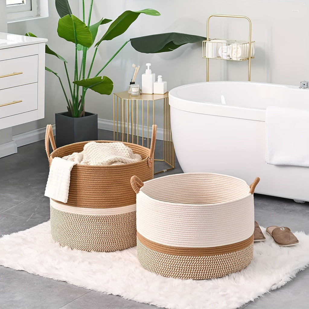 Cesto in Cotone Boho - Soluzione Elegante e Pratica