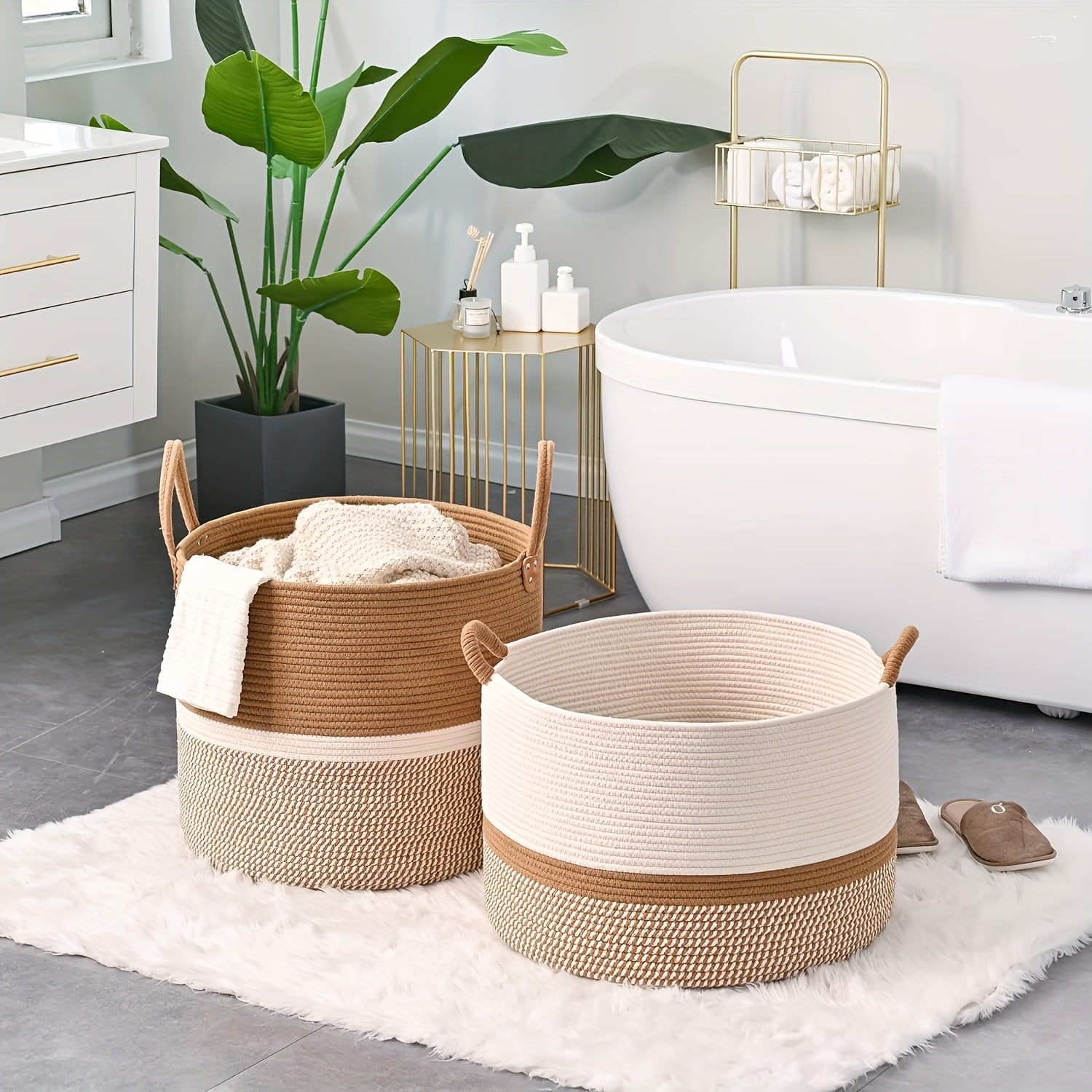 Cesto in Cotone Boho - Soluzione Elegante e Pratica