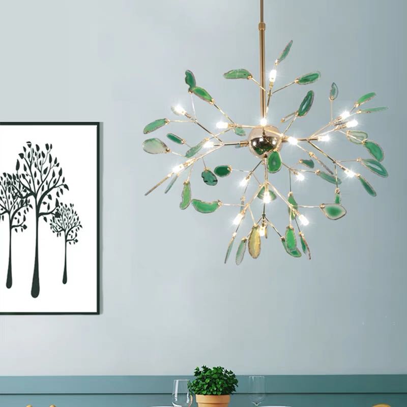 Lampadario in Vetro Multicolore con Design a Rami