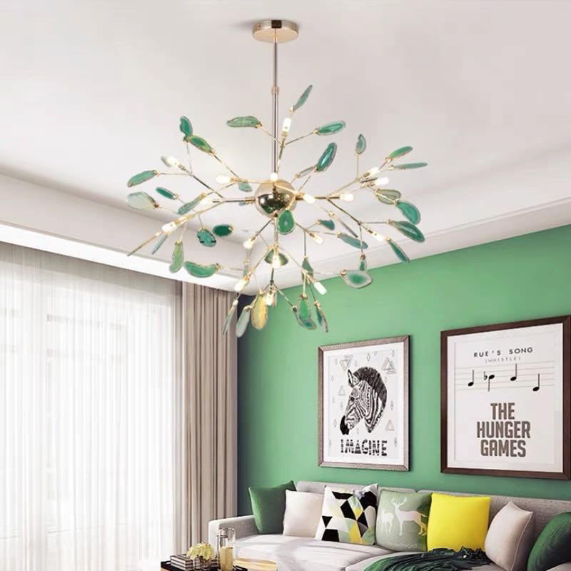 Lampadario in Vetro Multicolore con Design a Rami