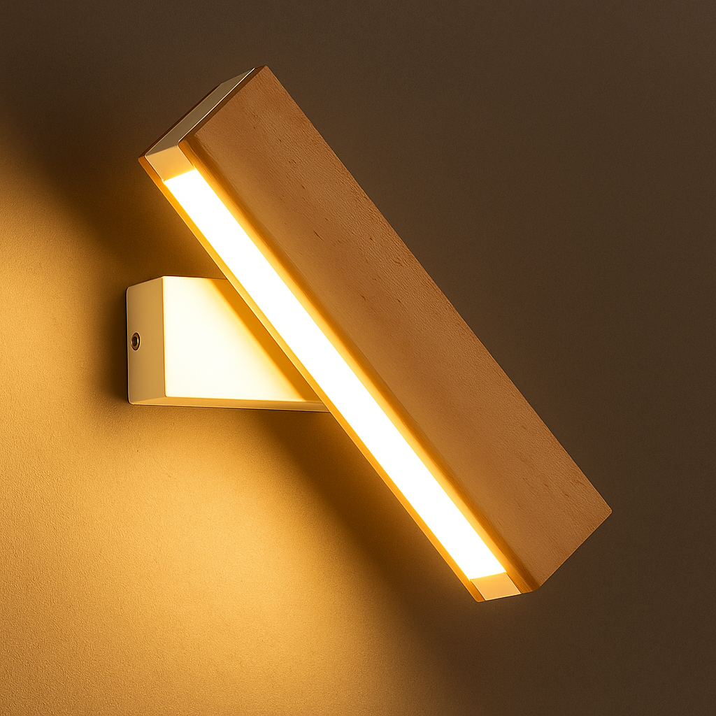 Lampada da Parete LED in Legno Minimalista con Braccio Regolabile