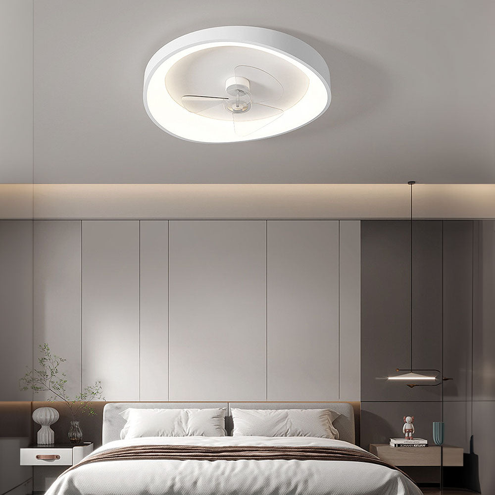 Pelor | Ventilatore da soffitto moderno minimalista con LED dimmerabile senza scatti e telecomando per camera da letto e soggiorno