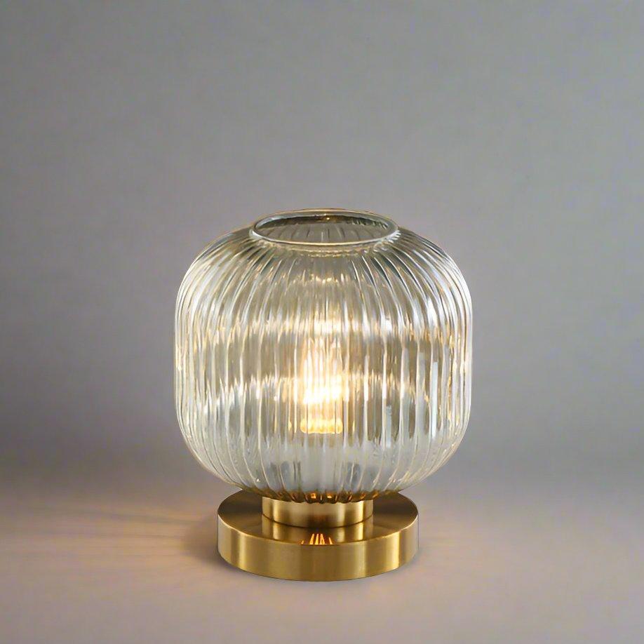 Lampada da Tavolo Scandinava in Vetro Ambra