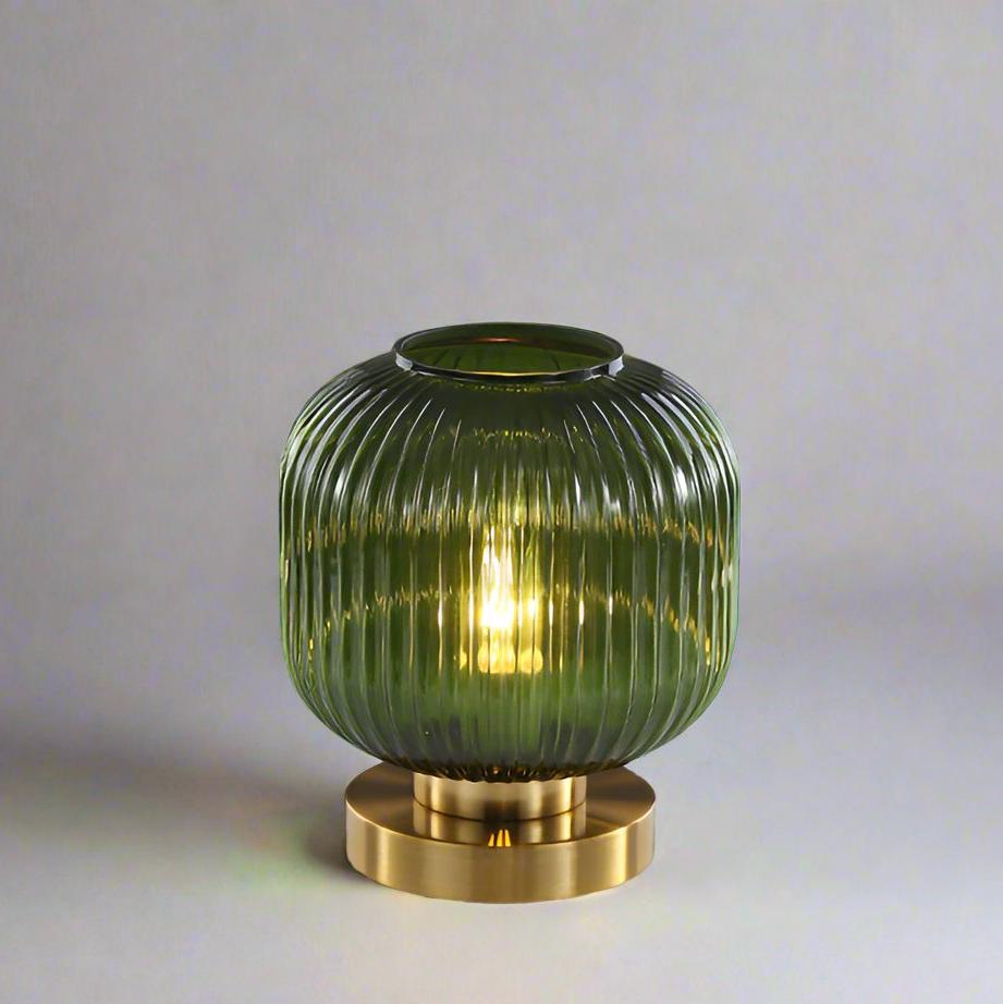 Lampada da Tavolo Scandinava in Vetro Ambra
