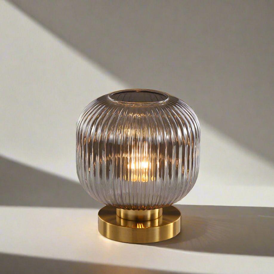 Lampada da Tavolo Scandinava in Vetro Ambra