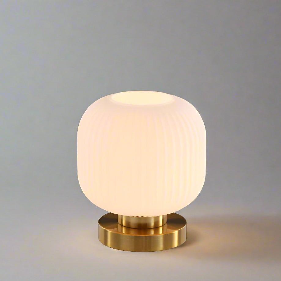 Lampada da Tavolo Scandinava in Vetro Ambra