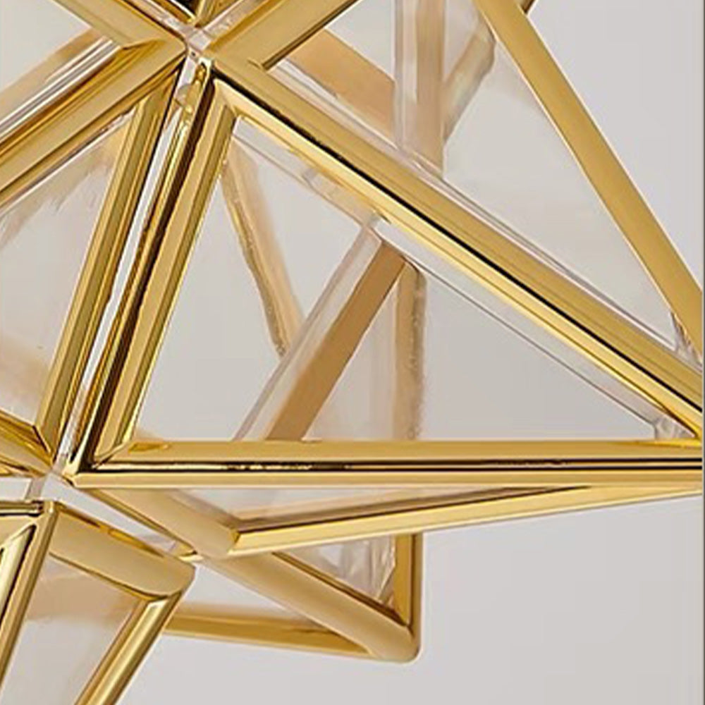 Alvessa | Lampada da soffitto a forma di stella con finitura dorata per un'illuminazione interna calda