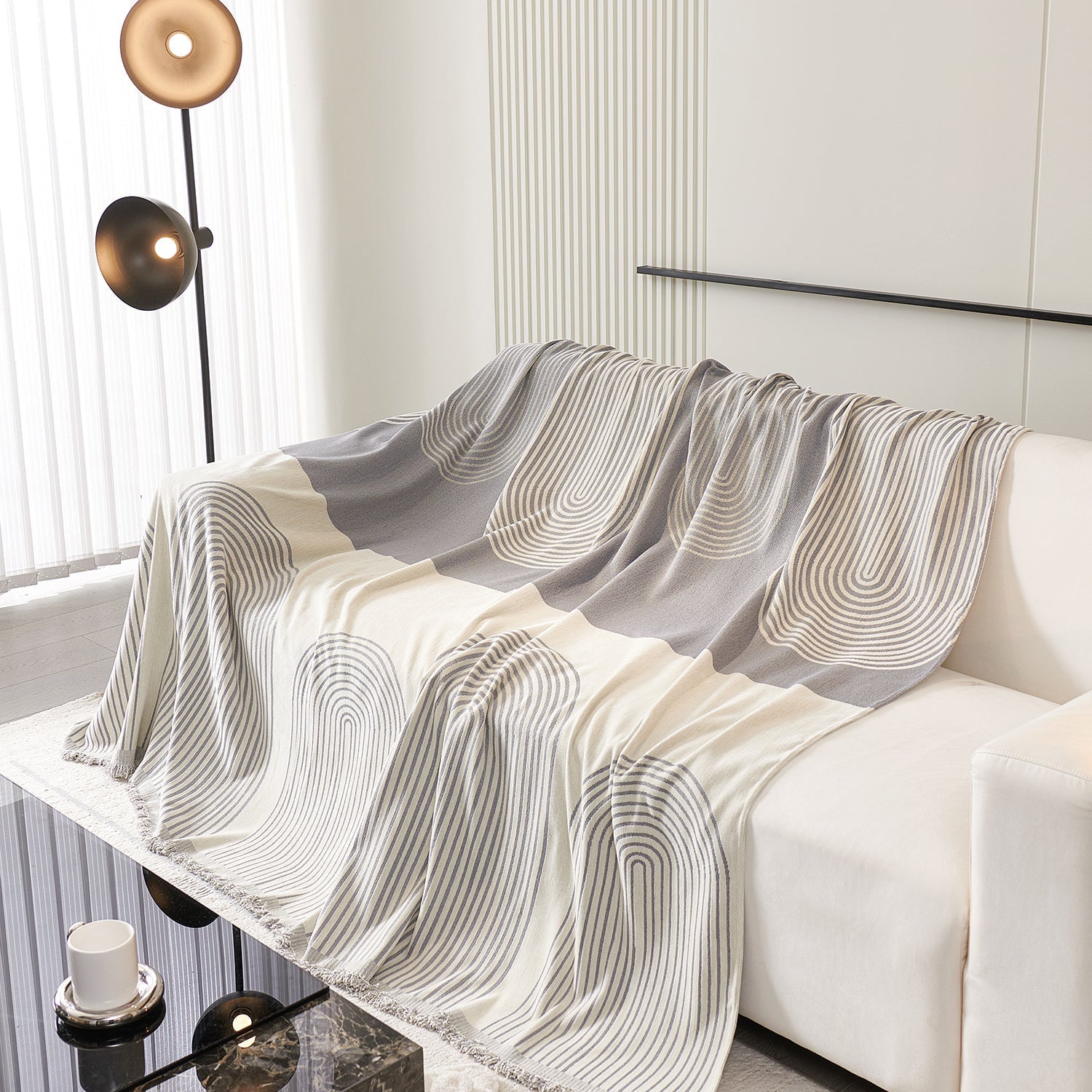 Voryx | Copertura per Divano in Chenille con Design a Motivo Arco per Case Pet-Friendly in Diverse Dimensioni