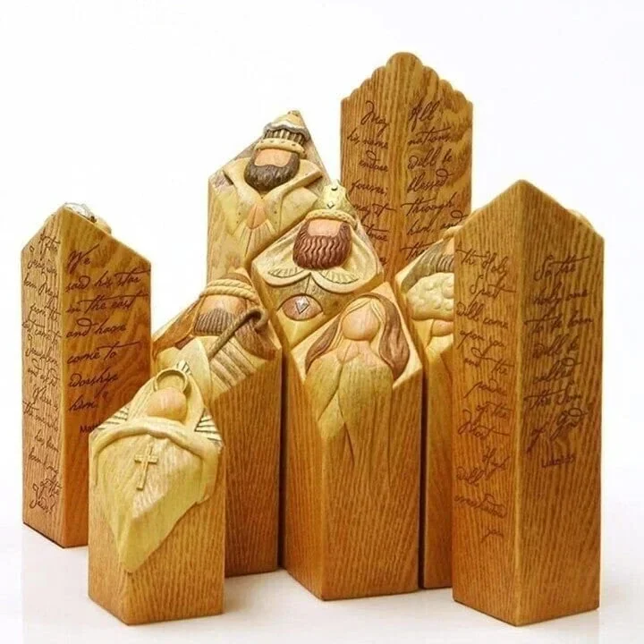 9 pezzi Statua a Colonna del Presepe