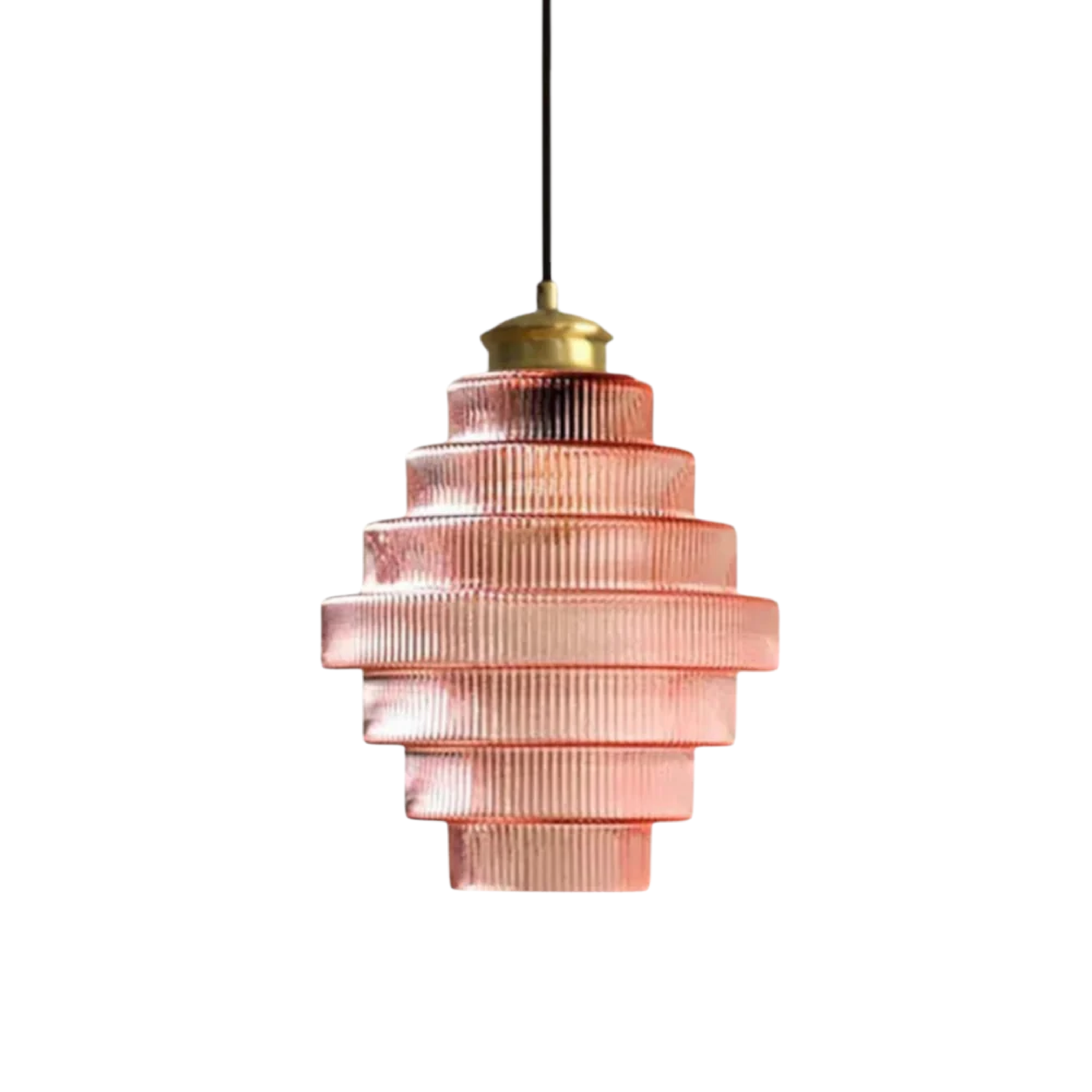 Lampada a Sospensione in Vetro Stratificato Vintage