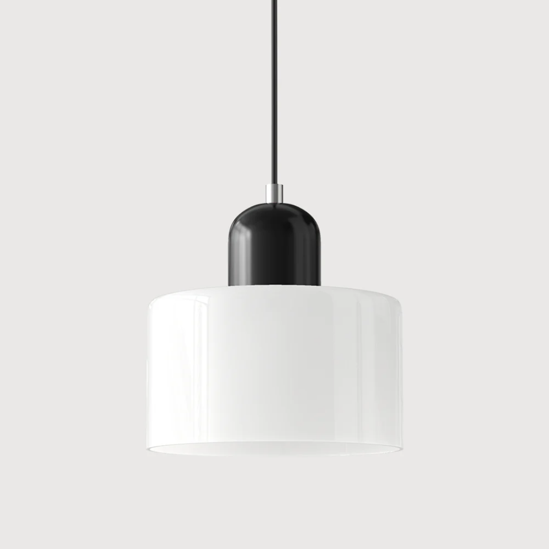 Tusa – Lampada a sospensione retro con cupola di vetro arancione e parte superiore verde