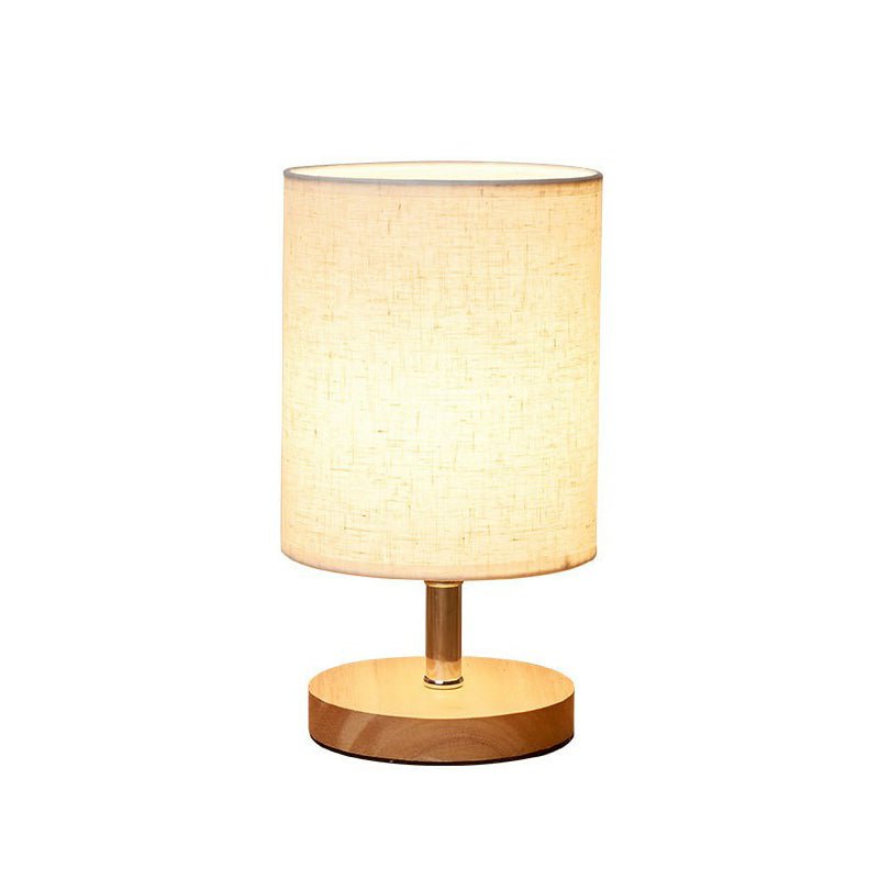 Lampada da Tavolo Minimalista LinenWood – Base in Legno Naturale & Paralume in Lino per Illuminazione Calda e Moderna