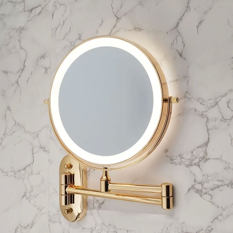 Specchio ingranditore LED ricaricabile dorato per trucco