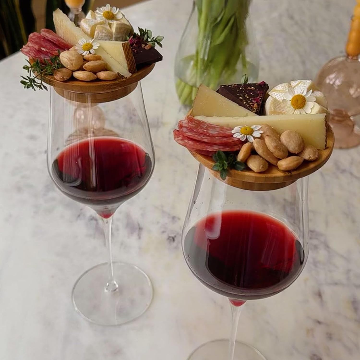 PerfekterGenuss - Topper per bicchiere di vino e charcuterie | 1+3 GRATIS
