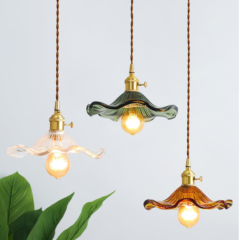Lampada a Sospensione in Vetro Chic Hibiscus