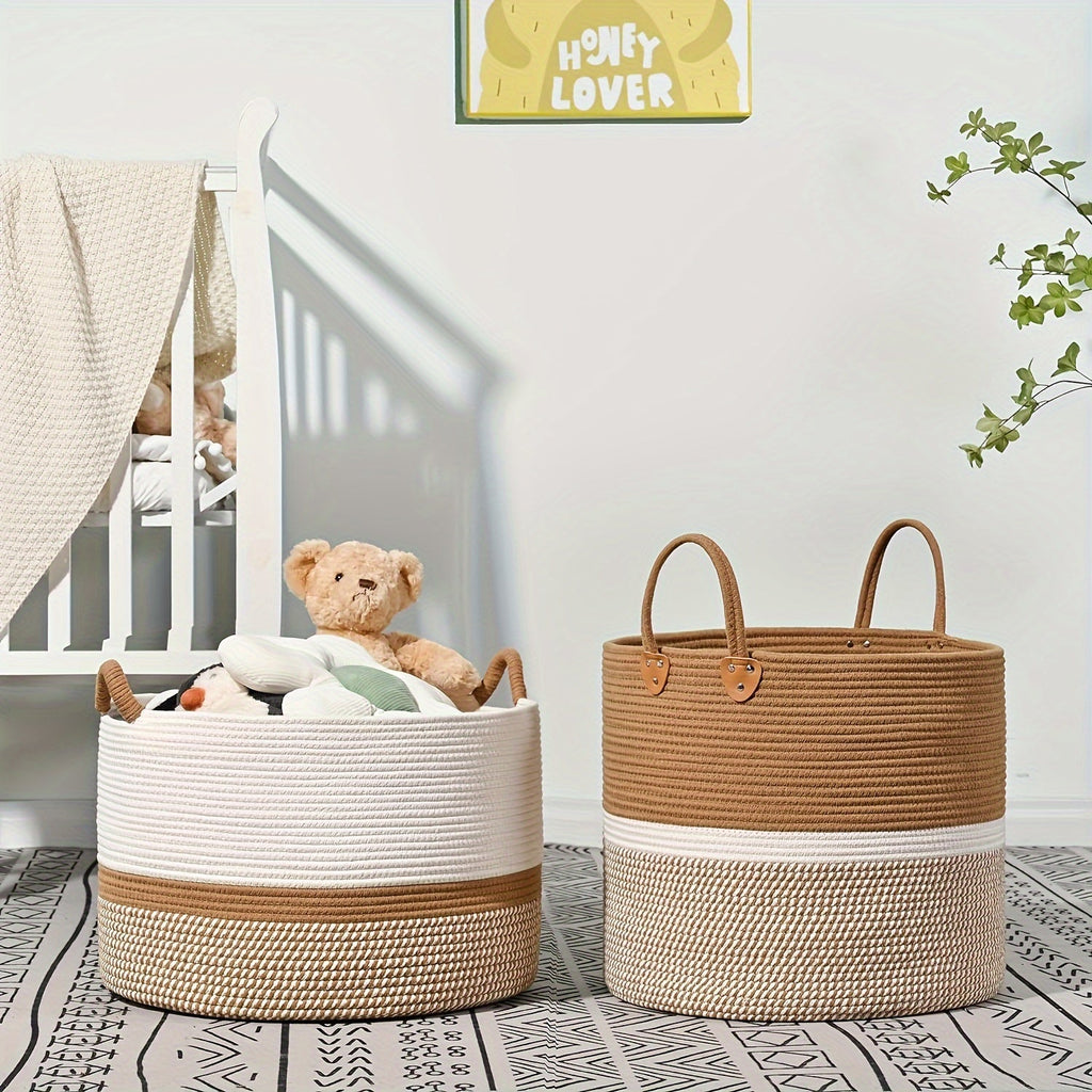 Cesto in Cotone Boho - Soluzione Elegante e Pratica