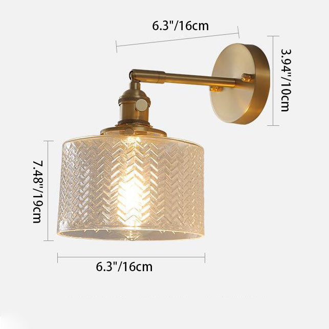 Lampada da Parete a Cilindro Minimalista Creativa in Ottone Nordico a 1 Luce
