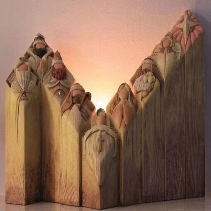 9 pezzi Statua a Colonna del Presepe