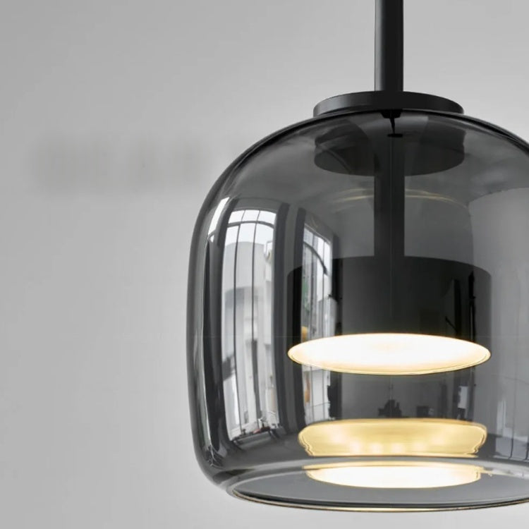 Lampada a sospensione in vetro nero nordico - Lampada moderna per isola cucina e sala da pranzo