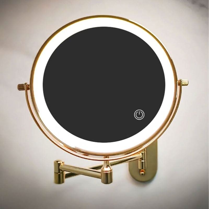 Specchio ingranditore LED ricaricabile dorato per trucco