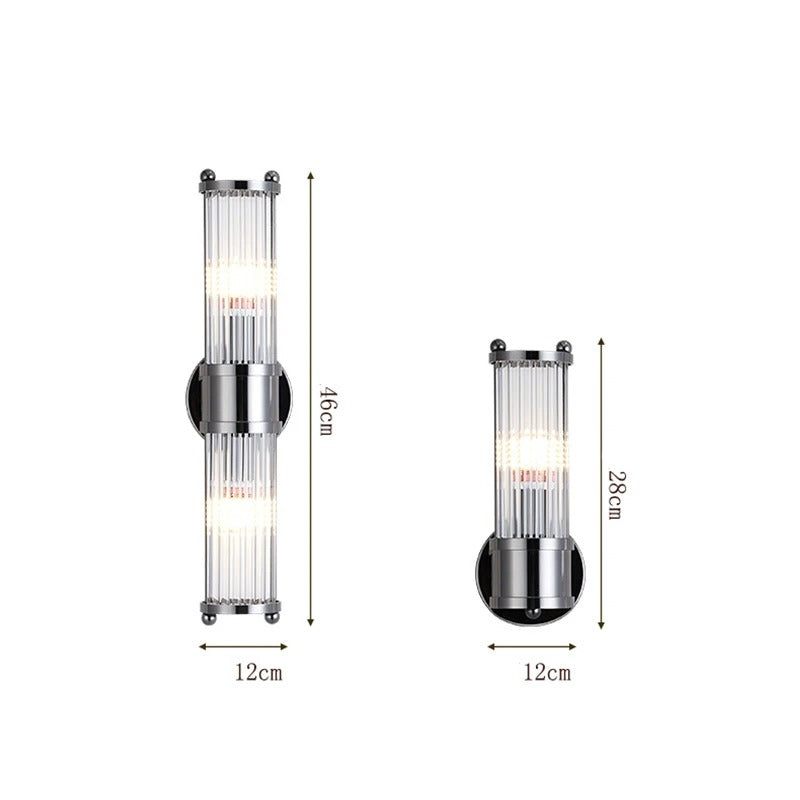 Lampada da Parete in Ottone e Cristallo per Interni Eleganti