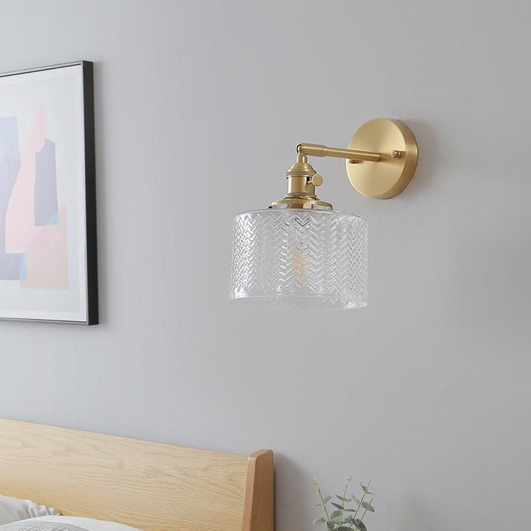 Lampada da Parete a Cilindro Minimalista Creativa in Ottone Nordico a 1 Luce